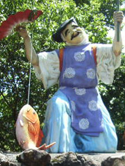 道の駅 布施ケ坂にある津野山古式神楽の由来を説明する人形